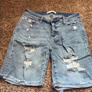 Judy Blue Distressed Jean Shorts Blue